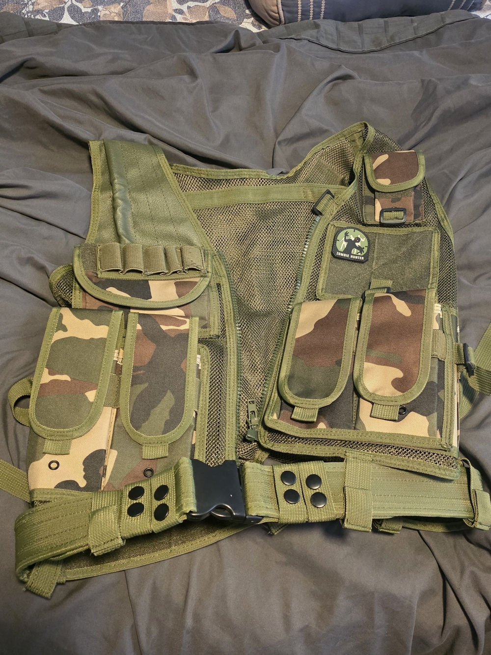Kids Tactical Utility Vest - Green Camo